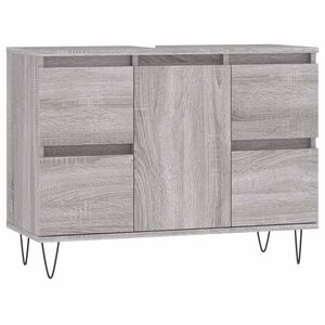 vidaXL Bathroom Cabinet Grey Sonoma 80x33x60 cm Engineered Wood
