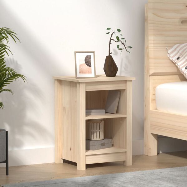 vidaXL Bedside Cabinet 40x35x55 cm Solid Wood Pine