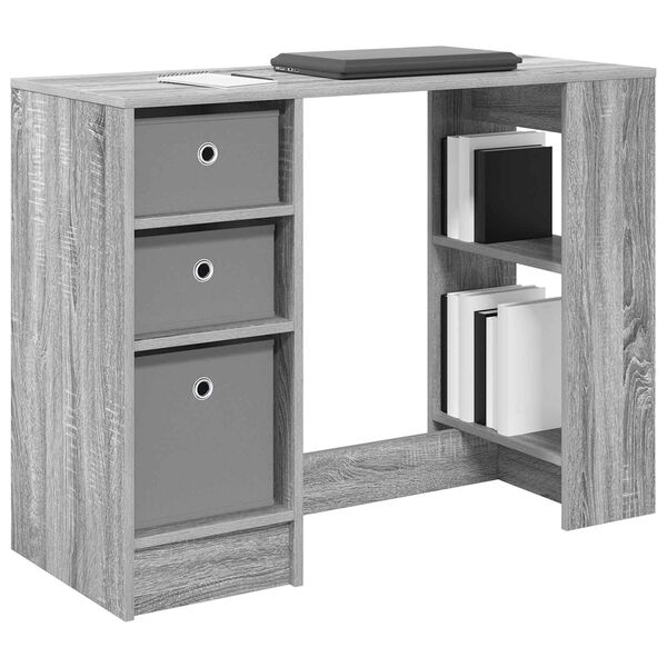 vidaXL Desk with Drawer Grey Sonoma 100 x 40 x 75 cm Engineered Wood