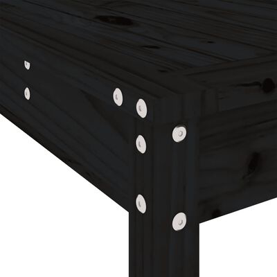 vidaXL 7 Piece Garden Bar Set Black Solid Wood Pine