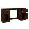 vidaXL Desk with Cabinet Smoked Oak Engineered Wood