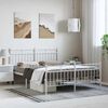 vidaXL Metal Bed Frame without Mattress with Footboard White 150x200cm