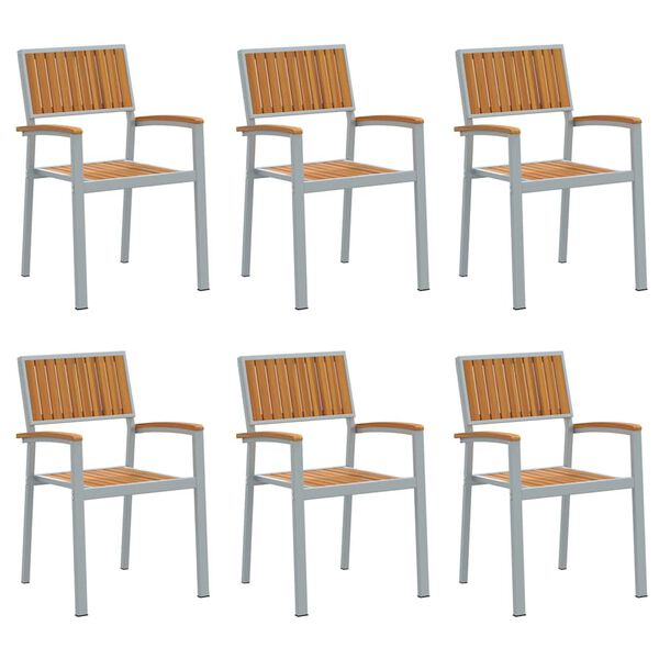 vidaXL Garden Chair 6 pcs Brown 56 x 57 x 87cm Solid Acacia wood
