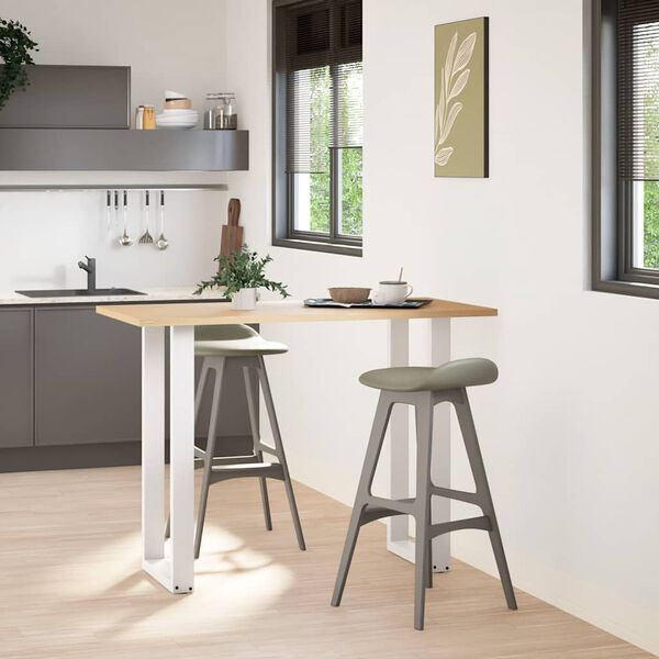 vidaXL Bar Table Legs U-Shaped 2 pcs White 40x(100-101) cm Steel