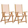 vidaXL Folding Garden Chairs 2 pcs Solid Wood Acacia and Textilene