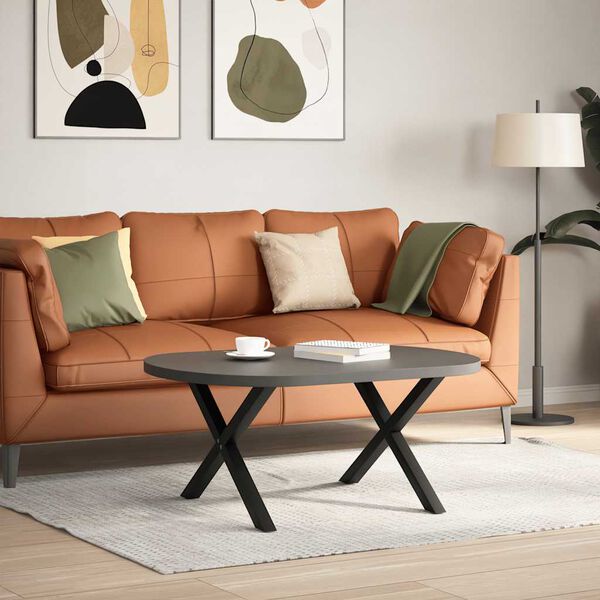 vidaXL Coffee Table Legs X-Shaped 2 pcs Black 70x(42-43) cm Steel