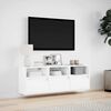 vidaXL TV Wall Cabinet with LED Lights White 130x31x45 cm