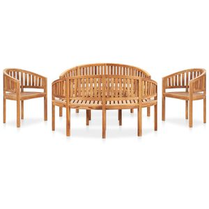 vidaXL 5 Piece Banana Garden Lounge Set Solid Teak Wood