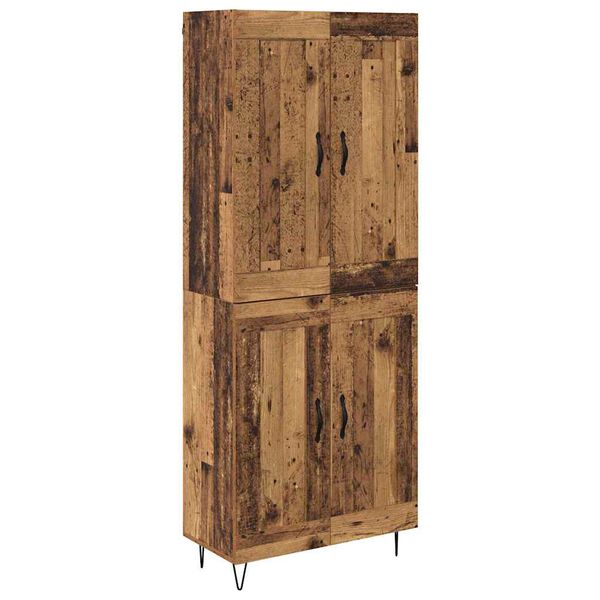 vidaXL Highboard Old Wood 69.5 x 34 x 180 cm Engineered Wood
