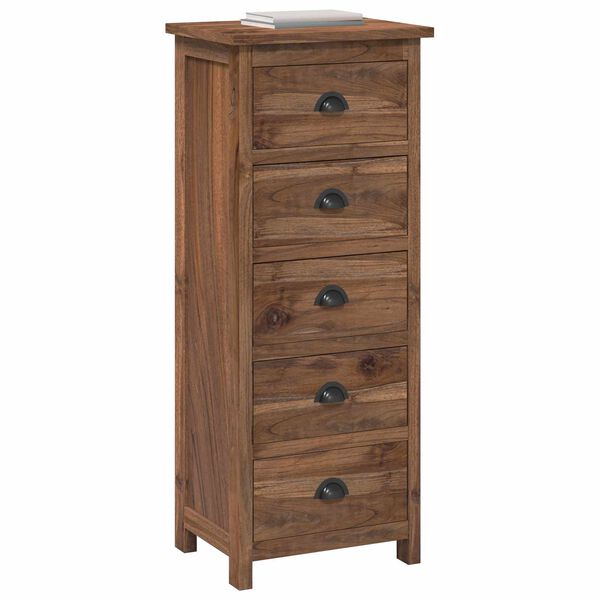 vidaXL Chest of Drawers Brown 45 x 35 x 110 cm Solid Teak Wood