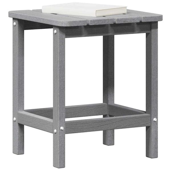 vidaXL Adirondack Side Table Light grey 38 x 38 x 46 cm HDPE