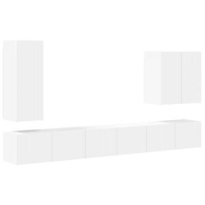 vidaXL TV Wall Cabinet Set Wall-mounted 6 pcs White