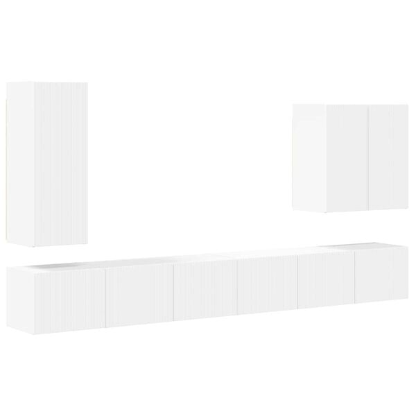 vidaXL Wall-mounted 6 pcs White