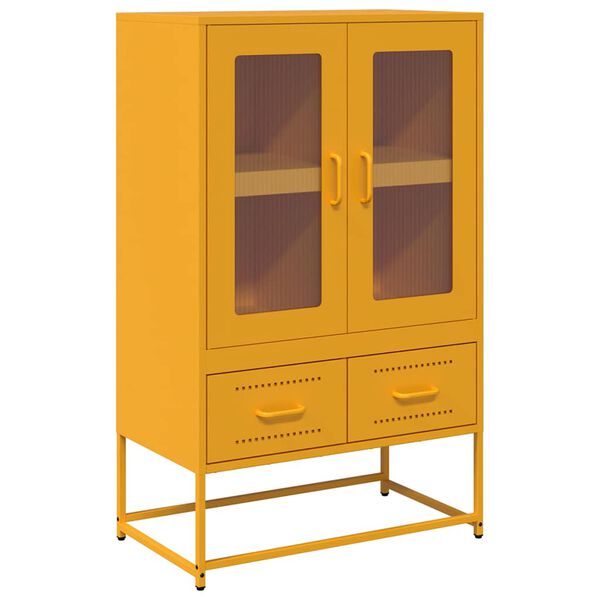 vidaXL Highboard Mustard Yellow 68x39x111.5 cm Steel