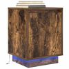 vidaXL Bedside Cabinets with LED Lights&nbsp;2 pcs Smoked Oak 38x34x50 cm