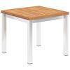 vidaXL Garden Side Table 45x45x38 cm Solid Teak Wood and Stainless Steel