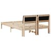vidaXL Bed frame Brown and taupe 120 x 190 cm Solid pine wood