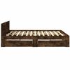 vidaXL Bed Frame with Headboard without Mattress Smoked Oak 200x200 cm