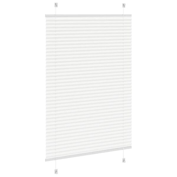 vidaXL Pleated Blind White 100x100 cm Fabric Width 99.4 cm Polyester