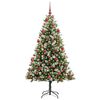 vidaXL Artificial Hinged Christmas Tree with Flocked Snow 180 cm