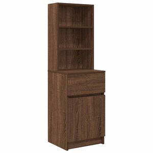 vidaXL Bedside Cabinet Brown Oak 39x35x125 cm Engineered Wood