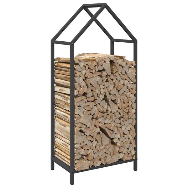 vidaXL Firewood Rack Black 40x25x90 cm Cold-rolled steel