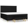 vidaXL Box Spring Bed with Mattress Black 160x200 cm Fabric