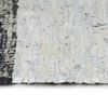 vidaXL Hand-woven Chindi Rug Leather 160x230 cm Light Grey and Black