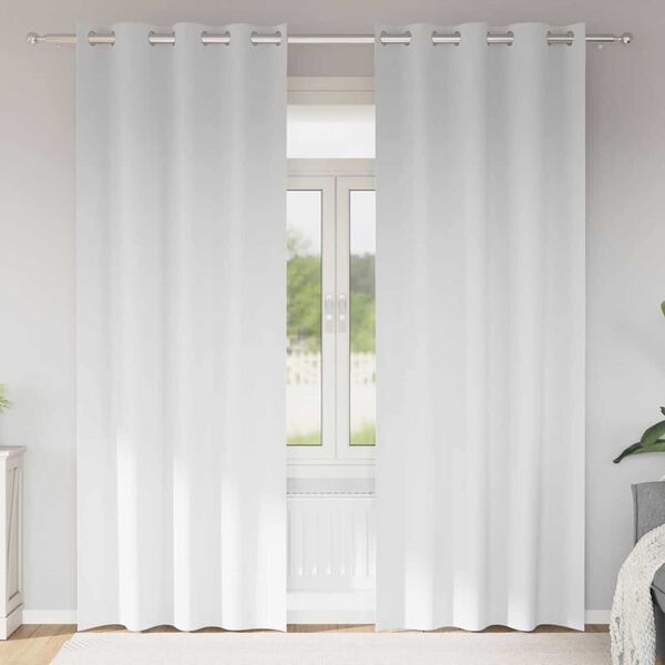 vidaXL Blackout Curtains with Rings 2 pcs Pure White 260 x 140 cm