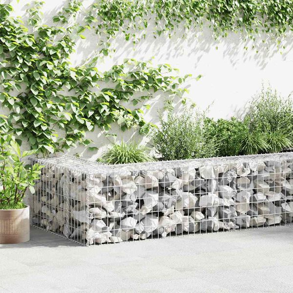 vidaXL Gabion Wall with Covers Galvanised Steel 300x30x50 cm