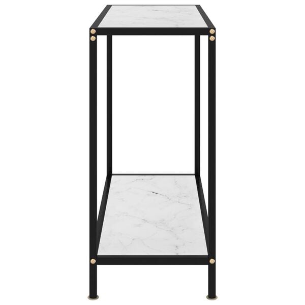 vidaXL Console Table White 80x35x75 cm Tempered Glass