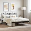 vidaXL Metal Bed Frame without Mattress with Headboard Black 140x200cm