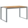 vidaXL Garden Table Grey 140 x 80 x 75 cm Solid Acacia Wood