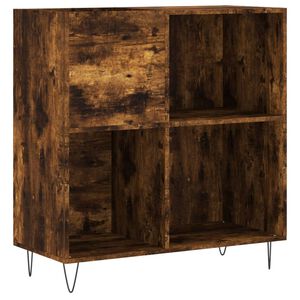 vidaXL Record Cabinet | Smoked oak | Engineered wood, Iron | Large