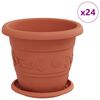 vidaXL Plant Pots 24 pcs Brick Red &Oslash; 22 x 18 cm Plastic