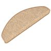 vidaXL Stair Mats 15 pcs 65x21x4 cm Light Brown Half Round Large