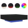 vidaXL Coffee Table with LED Strip Lights Black Oak 100 x 100 x 31 cm