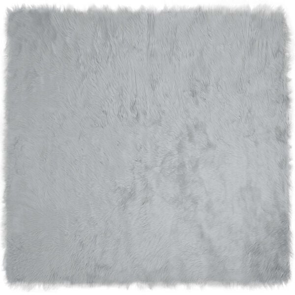 vidaXL Faux Sheepskin Rug Tafalla Grey 120 x 120 cm Polyester