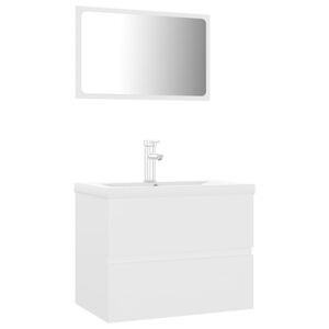 vidaXL Bathroom Furniture Set White Engineered Wood (804872+148624)