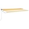 vidaXL Manual Retractable Awning with LED 600x300 cm Yellow and White