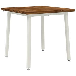vidaXL 60 x 55 x 75 cm Solid Acacia Wood Natural and White Rectangular