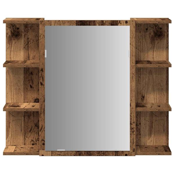 vidaXL Bathroom Mirror Cabinet Old Wood 80x20.5x64 cm Engineered Wood