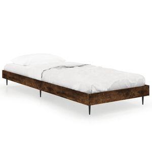 vidaXL Bed Frame without Mattress Smoked Oak 75x190 cm Small Single Engineered Wood