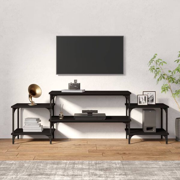vidaXL TV Cabinet Black 157x35x52 cm Engineered Wood