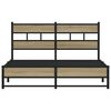 vidaXL Metal Bed Frame without Mattress Sonoma Oak 140x200 cm