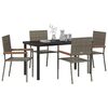 vidaXL Garden Dining Set with Cushion 5 pcs Grey Poly Rattan