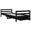 vidaXL Kids Bed Frame with Drawers Black 80x200 cm Solid Wood Pine