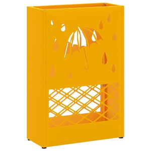 vidaXL Rain Umbrella Stand Mustard Yellow 28 x 12 x 41 cm Steel