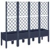 vidaXL Garden Planter with Trellis Blue Grey 160x40x142 cm PP