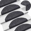 vidaXL Stair Mats Self-adhesive 30 pcs 65x21x4 cm Dark Grey Half Round Large